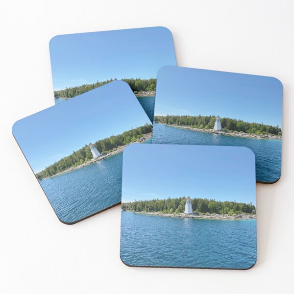 Item preview, Lighthouse Along a Rugged Island Shoreline designed and sold by ClarissaFlora.