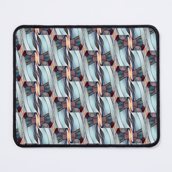 Item preview, Abstract IX Pattern with Blue, Rust, Greens Geometric Design designed and sold by tranquilbeach.