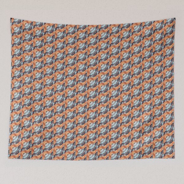 Item preview, Abstract X Pattern with Blue, Rust, Greens Geometric Design designed and sold by tranquilbeach.