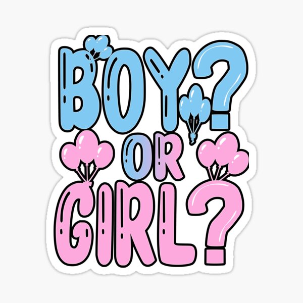 Pregnancy Gender Reveal Boy or Girl New Parents Party Sticker for