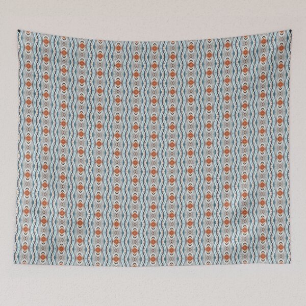 Item preview, Abstract XII Pattern with Blue, Rust, Greens Watercolor Design designed and sold by tranquilbeach.