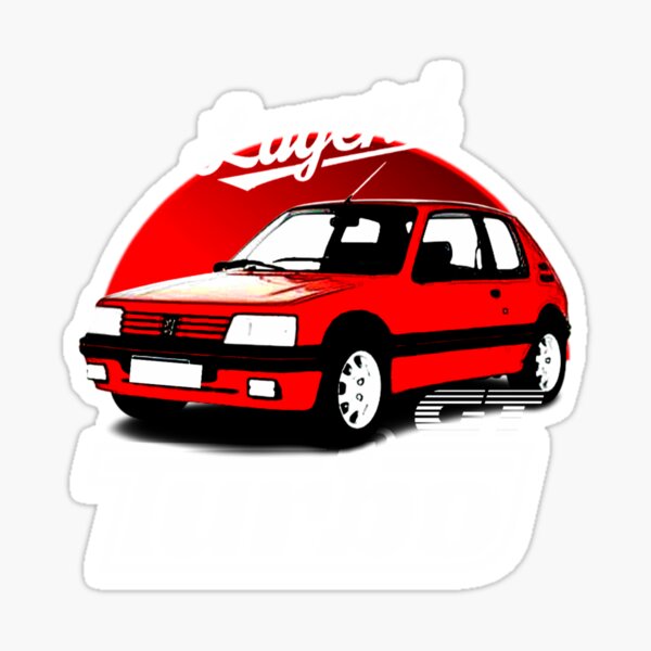 AUTOCOLLANT STICKER – LOGO NOIR ” GT ” AILE AVANT PEUGEOT 205 GT KIT DE 2 -  Une de Sauvée