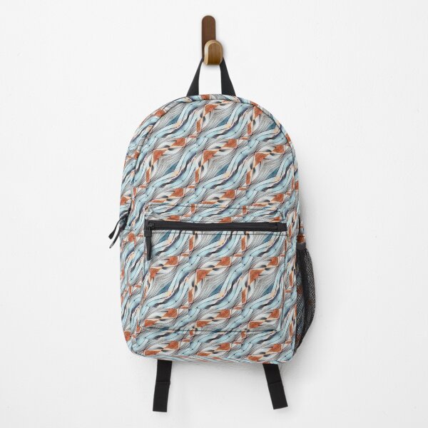 Item preview, Abstract XIII Pattern with Blue, Rust, Greens Watercolor Design designed and sold by tranquilbeach.