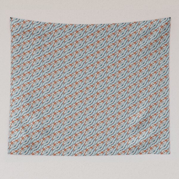 Item preview, Abstract XIII Pattern with Blue, Rust, Greens Watercolor Design designed and sold by tranquilbeach.