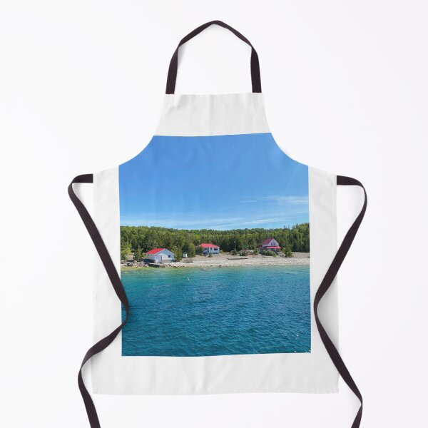 Item preview, Lovely Red-Roofed Houses along the Beach Shore designed and sold by ClarissaFlora.