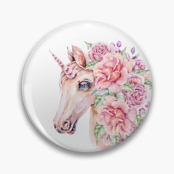 Item preview, Watercolor hand painted cute floral unicorn digital painting, repeat pattern designed and sold by tiana-geo.