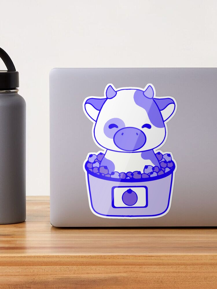 Blueberry Cow kawaii Sticker for Sale by MayBK