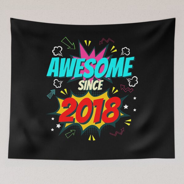 Item preview, Awesome Since 2018 Comic Style 4th Birthday designed and sold by Ibu83.