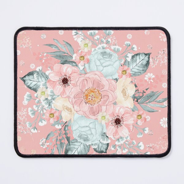 Item preview, Pink and Turquoise Flowers on Pink Background designed and sold by SixelaDesign.