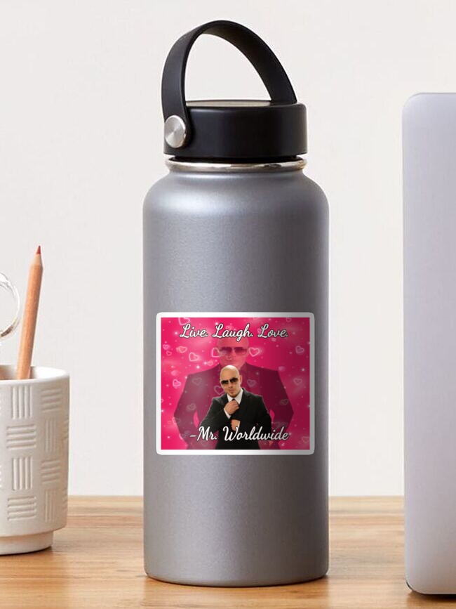 Aperçu 1 sur 3. Sticker avec l'œuvre monsieur dans le monde entier en direct. rire. aimer. créée et vendue par LAUR0.