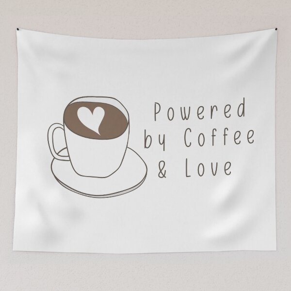 Item preview, Powered by Coffee and love designed and sold by PeppermintCreek.