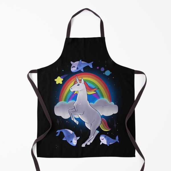 Item preview, Rainbow magic unicorn with cute sharks designed and sold by Mossysplashart.