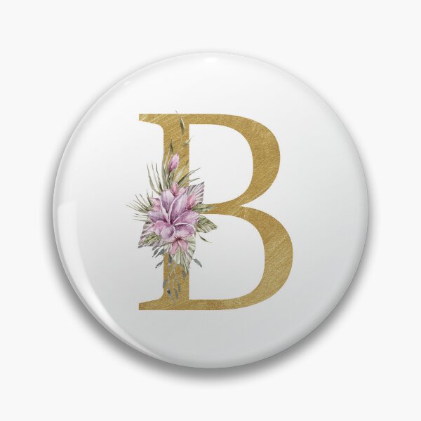 Item preview, Watercolor floral B letter monogram print designed and sold by tiana-geo.