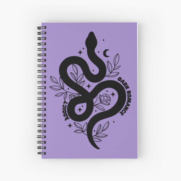Dark Romance Addict, Snake, Gothic, Witchy, Dark Romance Reader Vibes Spiral Notebook