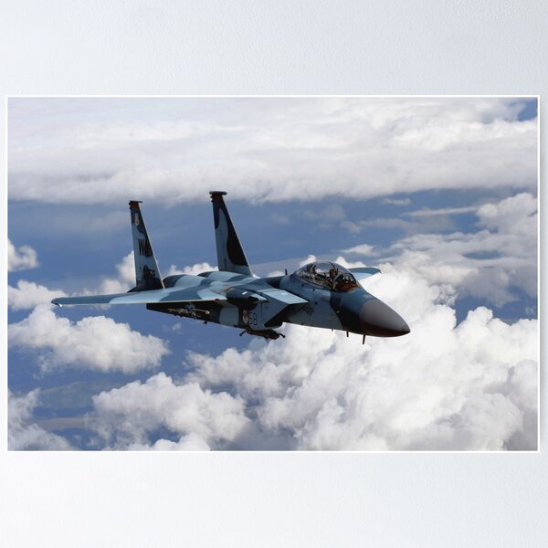 Item preview, An F-15C Aggressor flies over a mountain range. designed and sold by StocktrekImages.