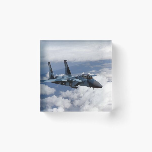 Item preview, An F-15C Aggressor flies over a mountain range. designed and sold by StocktrekImages.