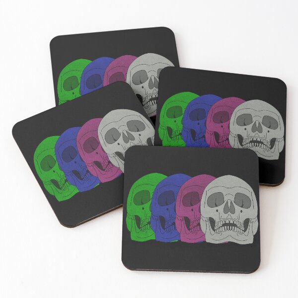 Item preview, Retro Faded Color Newsprint Skulls designed and sold by Goose Motors.