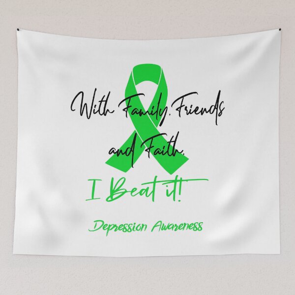 Item preview, Depression Warrior - With Family, Friends, and Faith - I BEAT IT! designed and sold by Robbsyn.