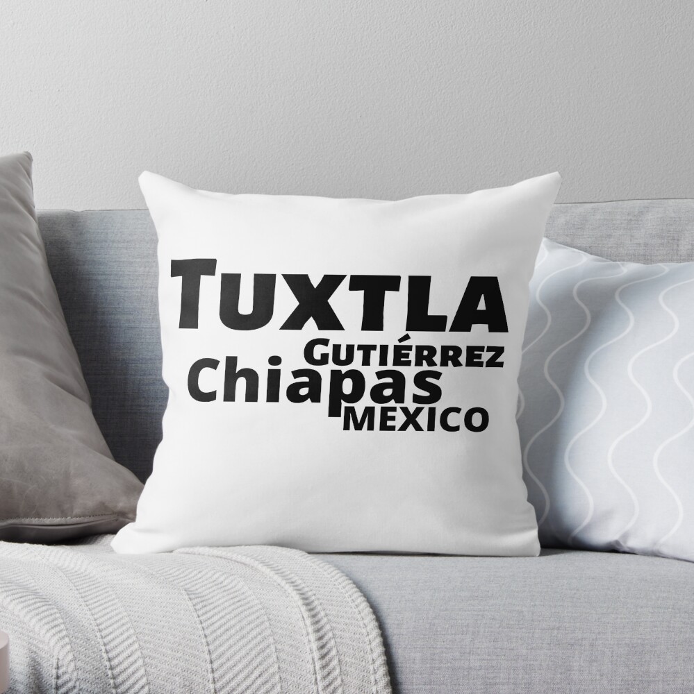Cojín «Tuxtla Gutiérrez Chiapas México letras negras» de PriorityFocused |  Redbubble