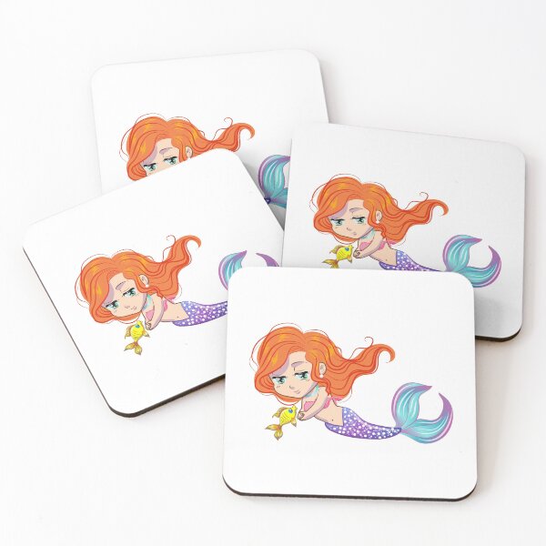 Item preview, Cute Colorful Mermaid Siren With A Precious Face Drawn in The Kawaii Style designed and sold by CreativeCranium.