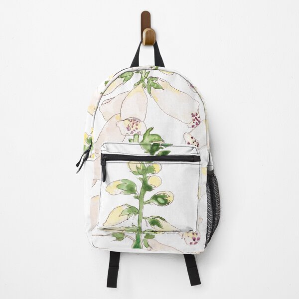 Item preview, hand painted 2 white foxgloves flowers blossom ink and watercolor designed and sold by ColorandColor.