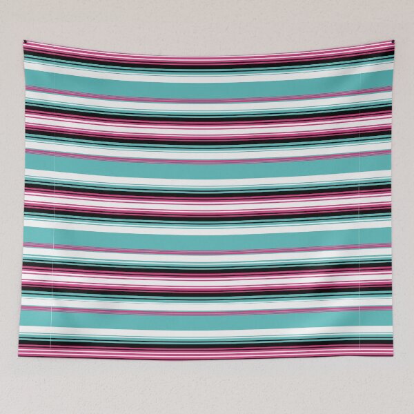 Item preview, Aqua neon Serape Mexican colorful serape blanket vibrant color stripes zarape lines modern zerape designed and sold by T-Mex.