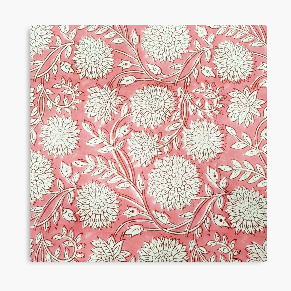 Indian hand block print Anokhi floral print romantic Pillow