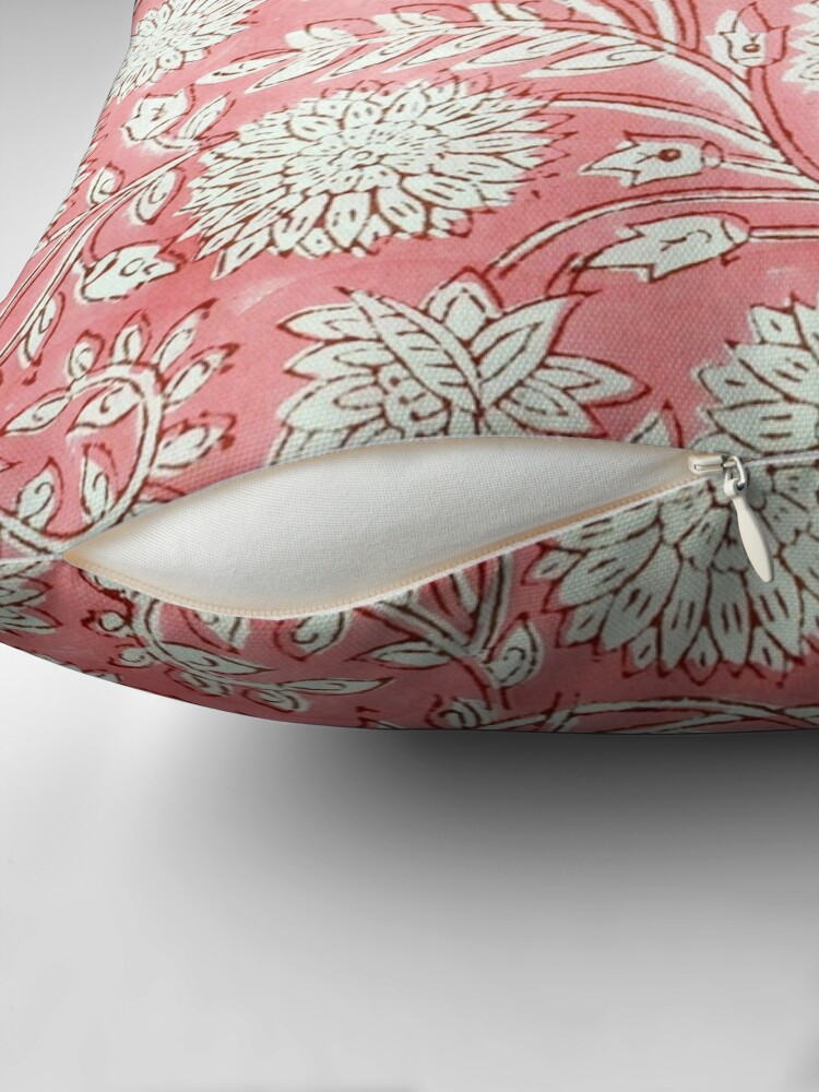 Indian hand block print Anokhi floral print romantic Pillow