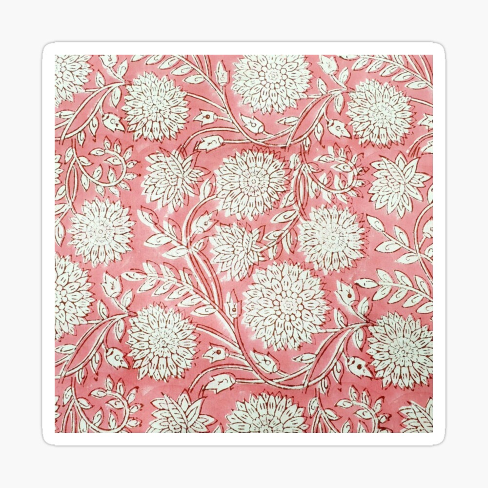 Indian hand block print Anokhi floral print romantic Pillow