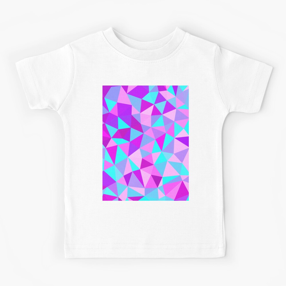 Pink, Aqua, and Purple Multicolored Geometric Triangle Pattern