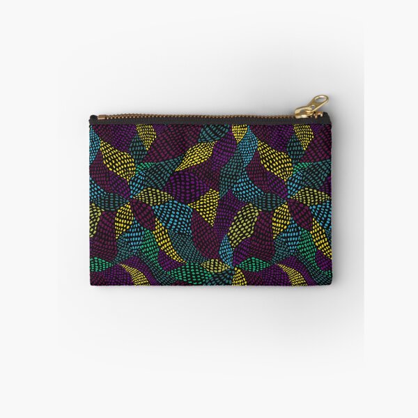 Item preview, Colorful abstract pointillist pattern on a black background designed and sold by anaskwi.