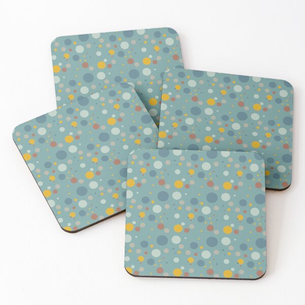 Item preview, Polka Dots Dots Dots Polka Dots Circles Blue Yellow Mustard Brown Light Blue designed and sold by fairy-taler.
