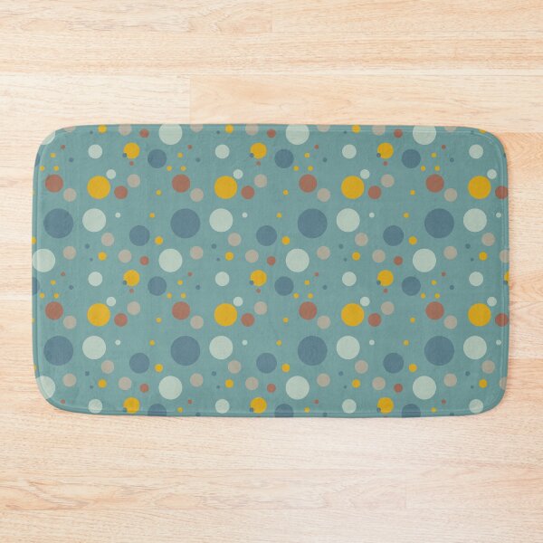 Item preview, Polka Dots Dots Dots Polka Dots Circles Blue Yellow Mustard Brown Light Blue designed and sold by fairy-taler.