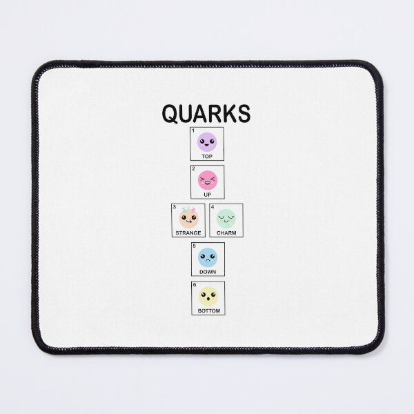 Item preview, Quarks (for light backgrounds), strange quark, charm quark, quark types found by Hadron collider at CERN, science is cool, physics is cool, go science designed and sold by Hollyharry.