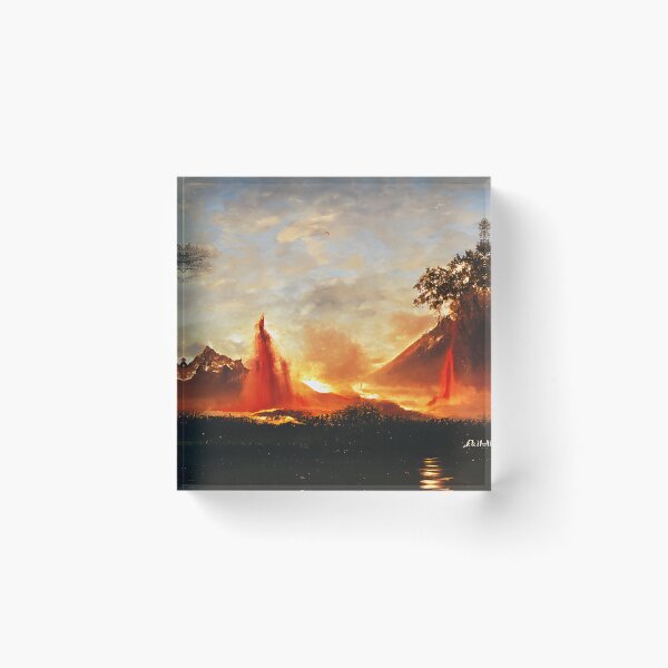 Item preview, Volcano erupting lava  designed and sold by fizzribbit.