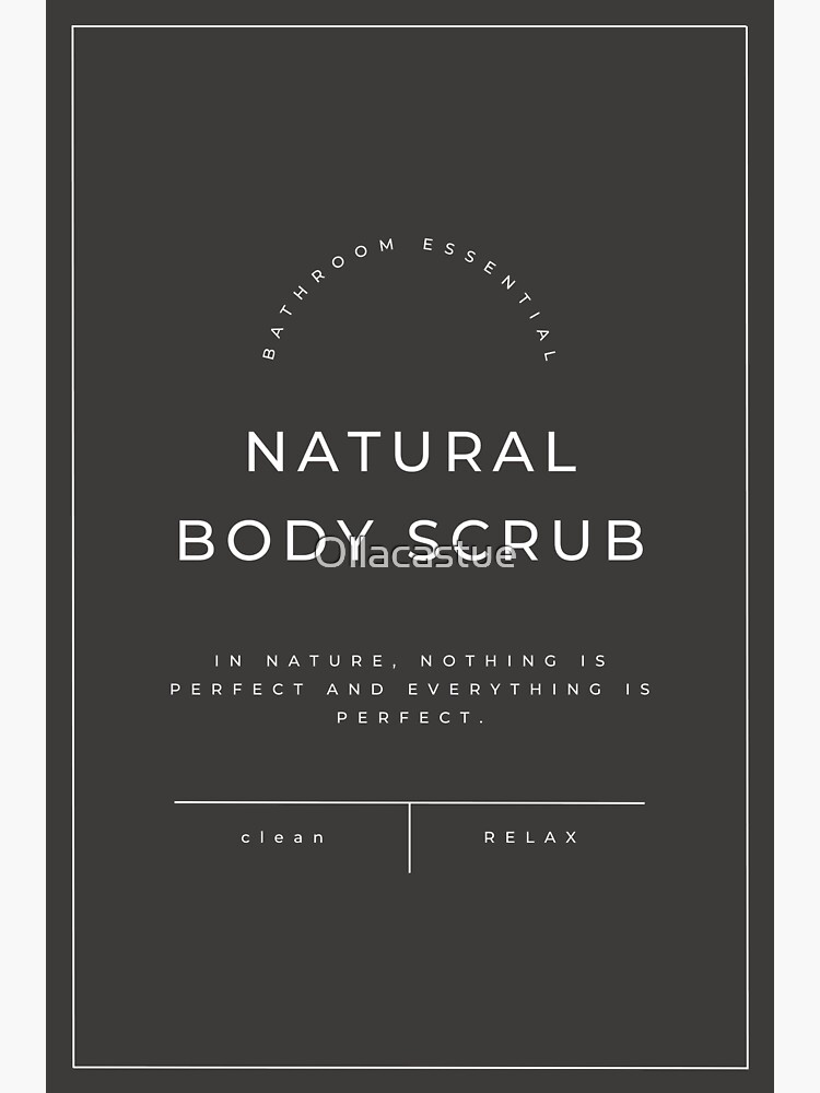 "Minimalist Body scrub Label Sticker" Sticker for Sale by Ollacastue