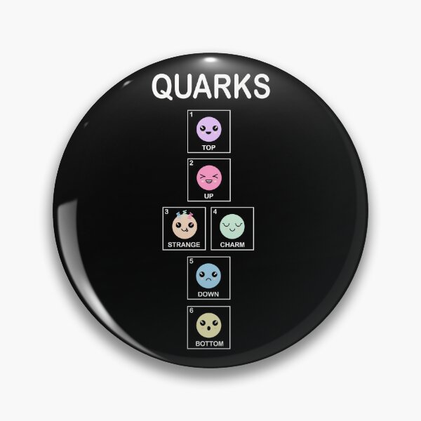 Item preview, Quarks (for dark backgrounds), strange quark, charm quark, quark types found by Hadron collider at CERN, science is cool, physics is cool, go science designed and sold by Hollyharry.