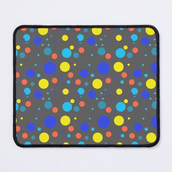 Item preview, Summer 80s 70s 60s Eighties Seventies Sixties Retro Vintage Polka Dots Dots Dots Polka Dots Poka Dots Circles Blue Yellow Orange Grey designed and sold by fairy-taler.