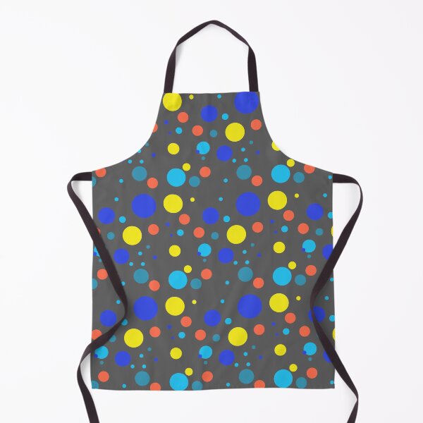 Item preview, Summer 80s 70s 60s Eighties Seventies Sixties Retro Vintage Polka Dots Dots Dots Polka Dots Poka Dots Circles Blue Yellow Orange Grey designed and sold by fairy-taler.