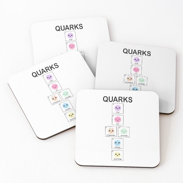 Item preview, Quarks (for light backgrounds), strange quark, charm quark, quark types found by Hadron collider at CERN, science is cool, physics is cool, go science designed and sold by Hollyharry.