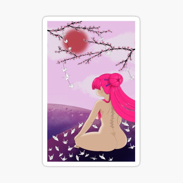 Sakura's Sacrifice | Cover art from One Thousand Cranes by Leto Armitage (NO TEXT)) Sticker