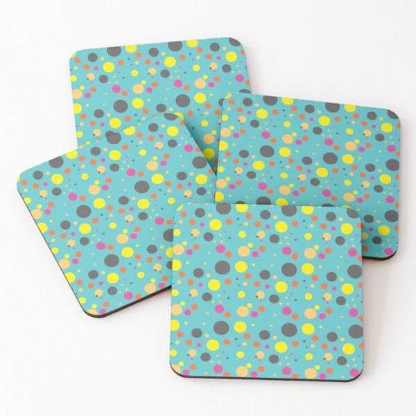 Item preview, Summer 80s 70s 60s Eighties Seventies Sixties Retro Vintage Polka Dots Dots Dots Polka Dots Circles Pink Black Yellow Orange Teal designed and sold by fairy-taler.