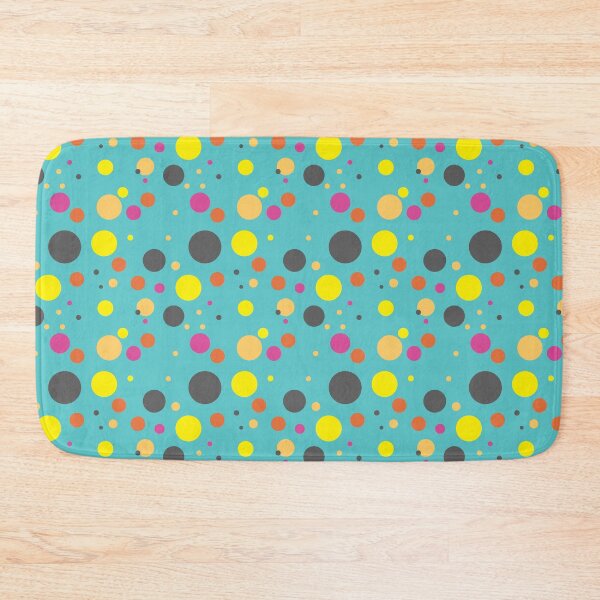 Item preview, Summer 80s 70s 60s Eighties Seventies Sixties Retro Vintage Polka Dots Dots Dots Polka Dots Circles Pink Black Yellow Orange Teal designed and sold by fairy-taler.