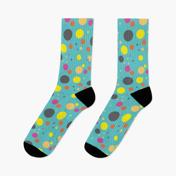 Item preview, Summer 80s 70s 60s Eighties Seventies Sixties Retro Vintage Polka Dots Dots Dots Polka Dots Circles Pink Black Yellow Orange Teal designed and sold by fairy-taler.