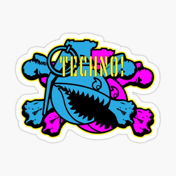 "Techno Music Army Shark Grenade Crossbones Cyberpunk Edm Electronic ...