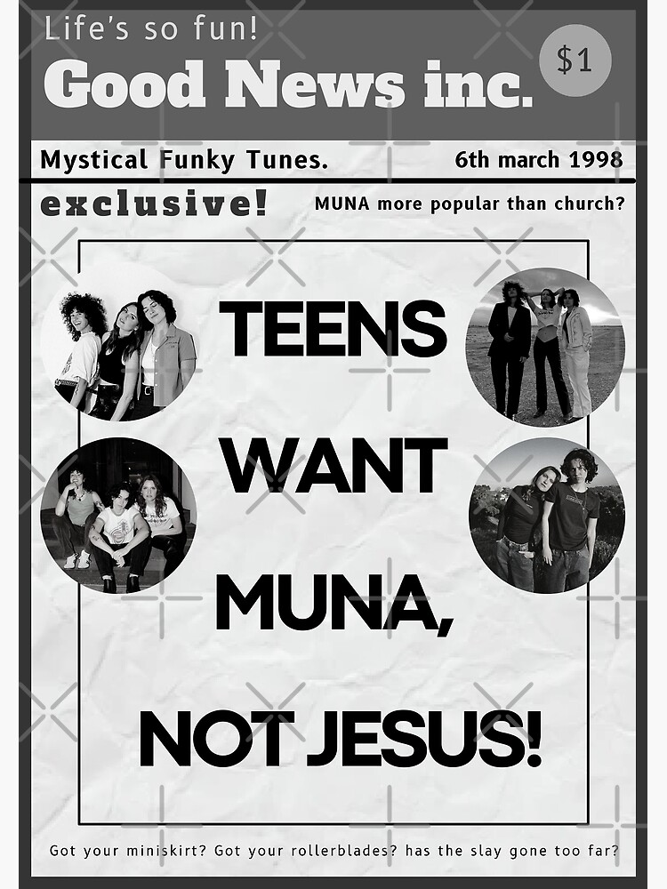 Disover teens want muna not jesus MUNA poster Premium Matte Vertical Poster