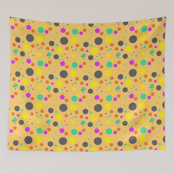 Item preview, Summer 80s 70s 60s Eighties Seventies Sixties Retro Vintage Polka Dots Dots Dots Polka Dots Poka Dots Circles Orange Brown Purple Yellow Lime designed and sold by fairy-taler.
