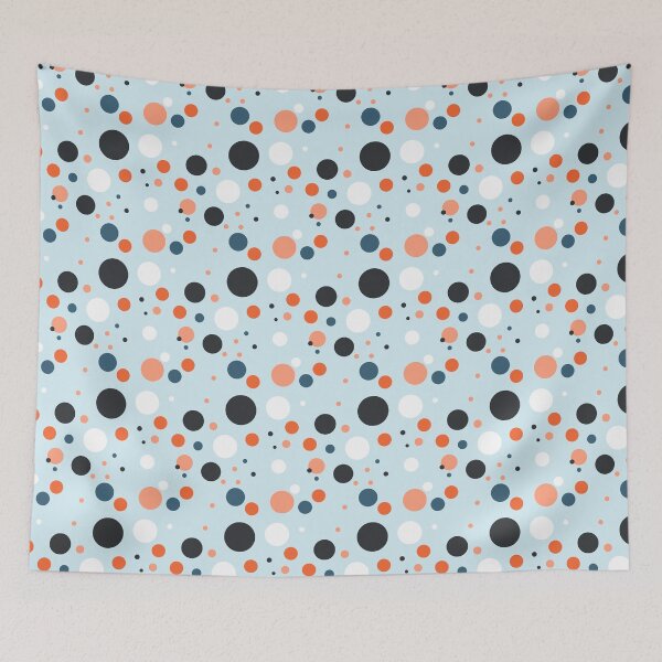 Item preview, Summer 80s 70s 60s Eighties Seventies Sixties Retro Vintage Polka Dots Dots Dots Polka Dots Poka Dots Circles Orange Blue White Tan Black designed and sold by fairy-taler.