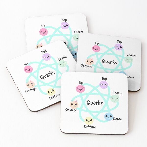 Item preview, Quarks, strange quark, charm quark, quark types found by Hadron collider at CERN, science is cool, physics is cool, go science designed and sold by Hollyharry.