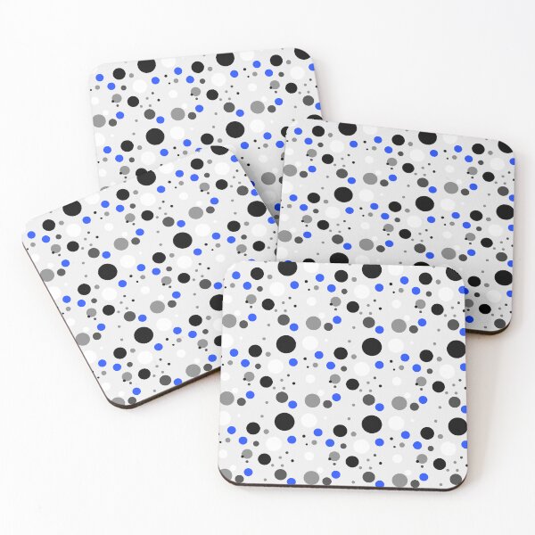 Item preview,   Vintage Retro Groovy Polka Dots 70s 60s Eighties Seventies Sixties  Dots Dots Polka Dots Poka Dots Circles Grey White Blue Black designed and sold by fairy-taler.